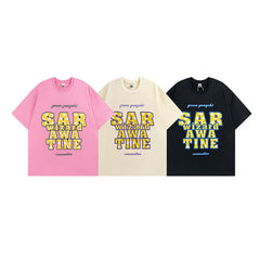 Men's T Shirt Letter Print Couple's Short-Sleeved T-shirt Men's and Women's Casual All-Matching