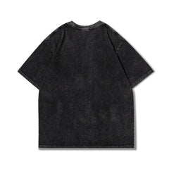 Men T Shirt Vintage Washed and Worn Casual Short Sleeve T-shirt
