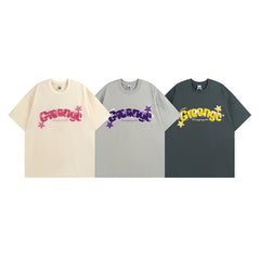 Men T Shirt Sweet Cool Letter Towel Embroidery Couple Casual All-Match Short-Sleeved T-shirt