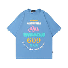 Men's T Shirt Printed round Neck T-shirt Men's and Women's Cotton Short Sleeve