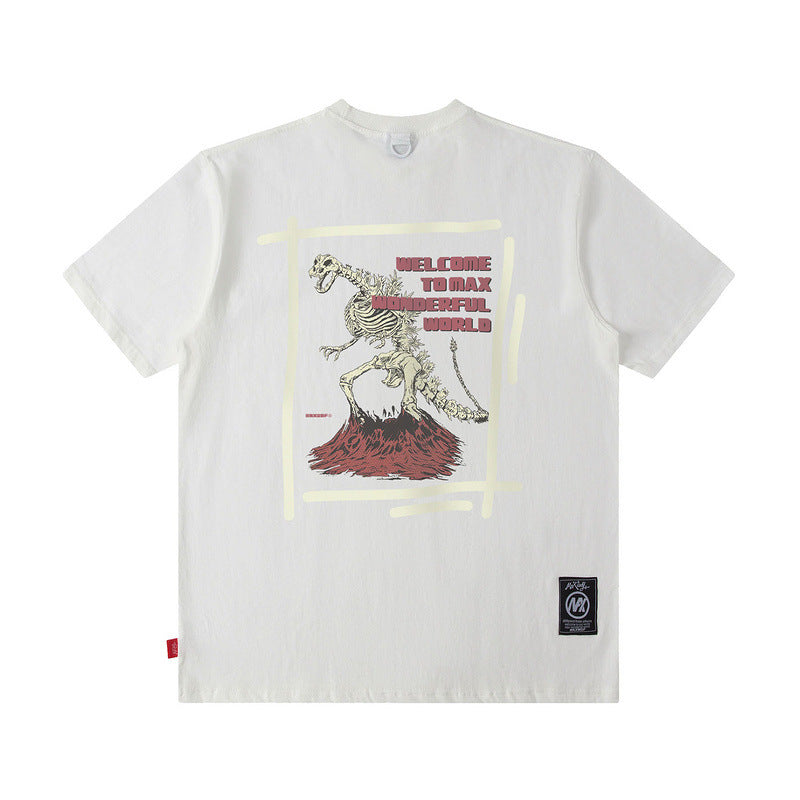 Men T Shirt Loose T-shirt Trendy Printed Short Sleeve Men's Summer