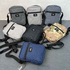 Mens Stussy Bag STUY Men's Plaid Vertical Shoulder Crossbody Bag