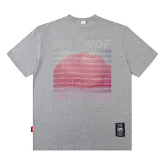 Men T Shirt Neckline Letter Print Casual Loose round Neck T-shirt Short Sleeve Men and Women