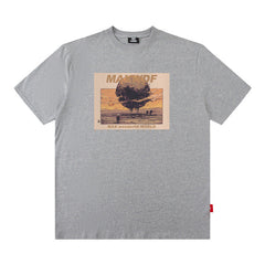 Men's T Shirt Printed Short-Sleeved T-shirt Men's and Women's Loose round Neck