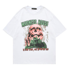 Men's T Shirt Printed round Neck Short Sleeve T-shirt Men's and Women's Retro Loose