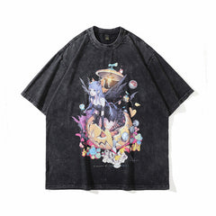 Men T Shirt Printed Short Sleeve T-shirt for Men and Women High Street Loose