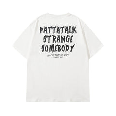 Men T Shirt Three-Dimensional Graffiti Letter Short-Sleeved T-shirt Men and Women Retro Couple