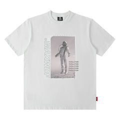 Men T Shirt Men's Hip Hop Loose Short Sleeve T-shirt Astronaut