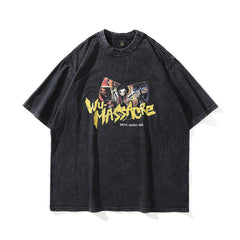 Men T Shirt Vintage Print Short Sleeves T-shirt Men's All-Match