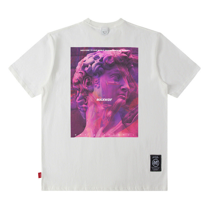 Men T Shirt Hip-Hop Fashionable Brand Vintage Pop Print Summer Short Sleeve T-shirt Men
