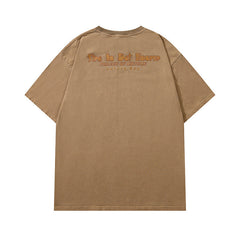 Men T Shirt Vintage Distressed Washed Loose Casual Short Sleeve T-shirt for Men and Women