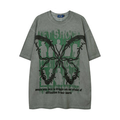 Men's T Shirt Printed Short-Sleeved T-shirt Men's and Women's Retro Hip Hop Loose