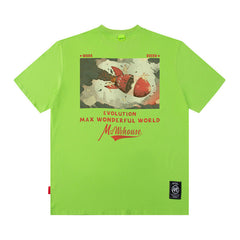 Men T Shirt Drop-Shoulder Sleeve Short Sleeve T-shirt Men and Women Street Loose