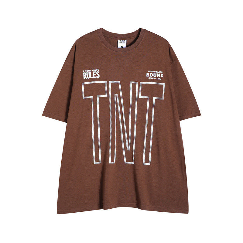 Men's T Shirt Fashion Brand Letter Print Short-Sleeve T-shirt Men's and Women's Design Sense Loose