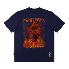 Men's T Shirt Printed Short-Sleeved T-shirt Men's and Women's High Street Hip Hop Retro