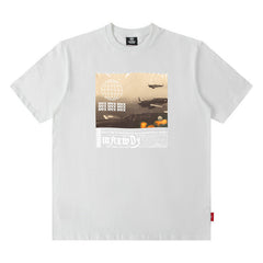 Men T Shirt Printed Short Sleeve T-shirt Loose round Neck Summer Menswear