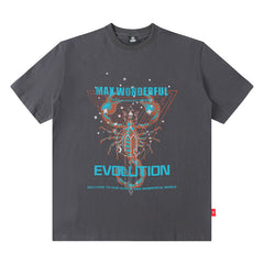 Men T Shirt Printed Short-Sleeved T-shirt Men and Women Couple Hiphop Summer