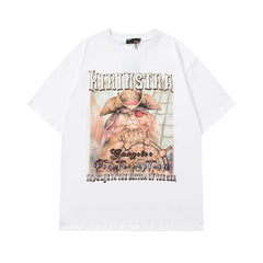 Men's T Shirt Design Short-Sleeved T-shirt Men's and Women's Ins Style Loose Lovers Wild