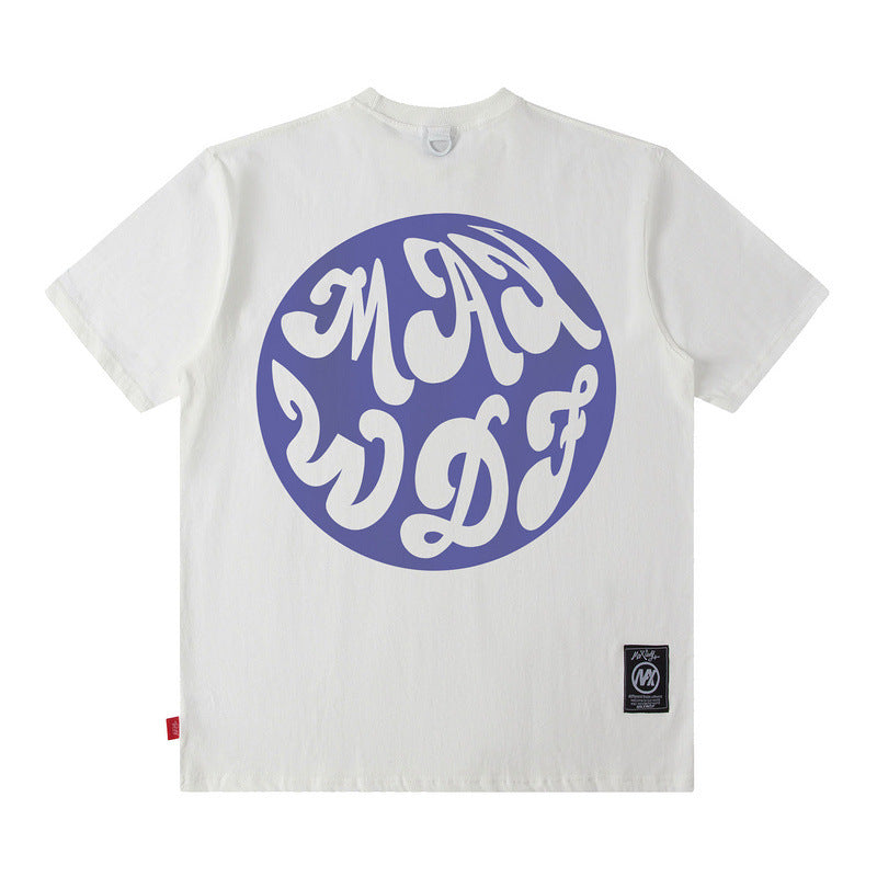 Men T Shirt Hiphop Short-Sleeved T-shirt Men's High Street Retro Street