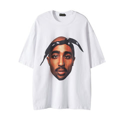 Men T Shirt West Coast Hip Hop Retro Printed Casual Short Sleeve T-shirt Men and Women