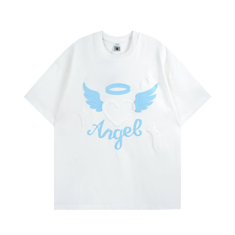 Men T Shirt Sweet Cool Foam Printed Couple Short Sleeve T-shirt Men's Casual