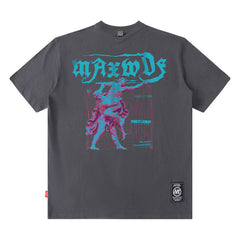 Men T Shirt Gothic Printed round Neck T-shirt Men and Women High Street Couple