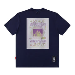 Men T Shirt Retro Hip Hop Printed Short Sleeve T-shirt for Men and Women