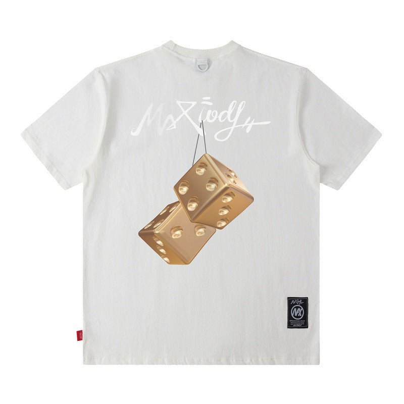 Men T Shirt Printed Short-Sleeved T-shirt Men's Summer Retro Loose
