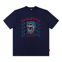 Men T Shirt Skull Graffiti Printing Short Sleeve T-shirt