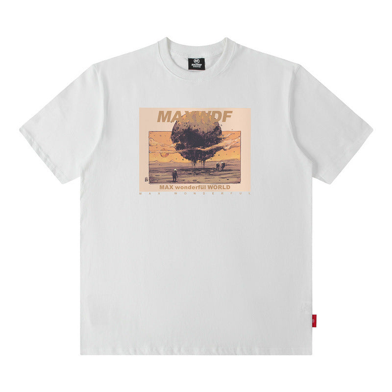 Men T Shirt Printed Short-Sleeved T-shirt for Men and Women