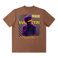Men T Shirt Summer Letter Print Loose Short Sleeve T-shirt for Men and Women