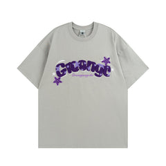 Men T Shirt Sweet Cool Letter Towel Embroidery Couple Casual All-Match Short-Sleeved T-shirt