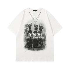 Men T Shirt Doberman Pinscher Printed Short-Sleeved T-shirt Men's and Women's Ins Style National Fashion Brand Hip Hop
