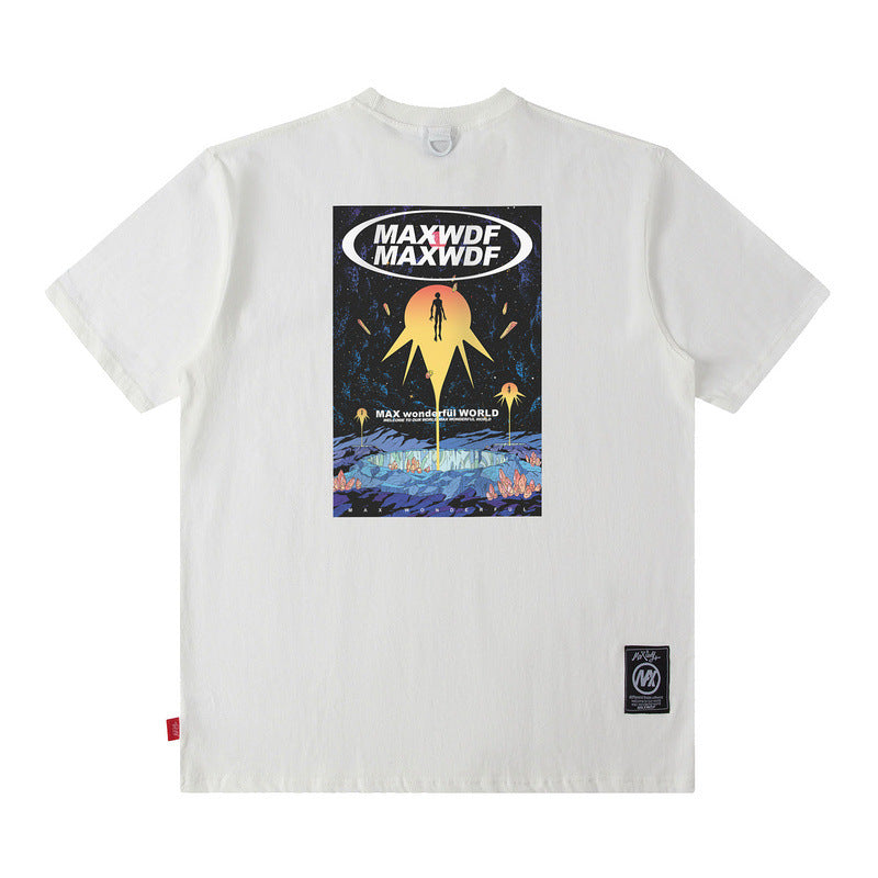 Men T Shirt Fashion Brand Printing Short-Sleeved T-shirt Men and Women Style Street Couple