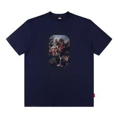 Men T Shirt Printed Short-Sleeved T-shirt Men and Women Loose