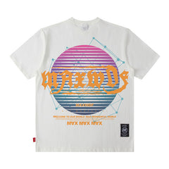Men T Shirt Letter Print Short-Sleeve T-shirt Men's Loose Couple Casual All-Matching