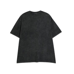 Men T Shirt Hip Hop Portrait Printing Washed Street Style Short Sleeve T-shirt Men and Women