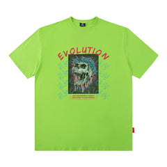Men T Shirt Skull Graffiti Printing Short Sleeve T-shirt