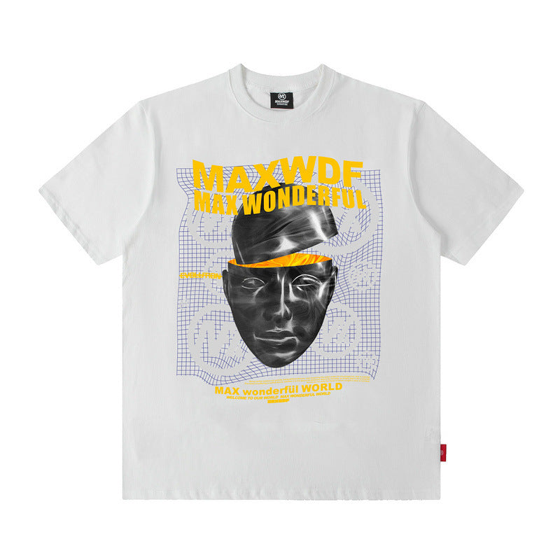 Men T Shirt Portrait Printing Short-Sleeved T-shirt Men's Loose Casual