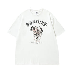 Men T Shirt Vintage Printed Washed Distressed Couple Short Sleeve T-shirt