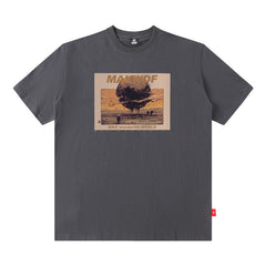 Men's T Shirt Printed Short-Sleeved T-shirt Men's and Women's Loose round Neck