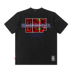 Men T Shirt Rose Print Short Sleeve Loose Fashion Brand Hip Hop Men