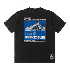 Men T Shirt Retro Men's Short-Sleeved T-shirt Casual Men and Women