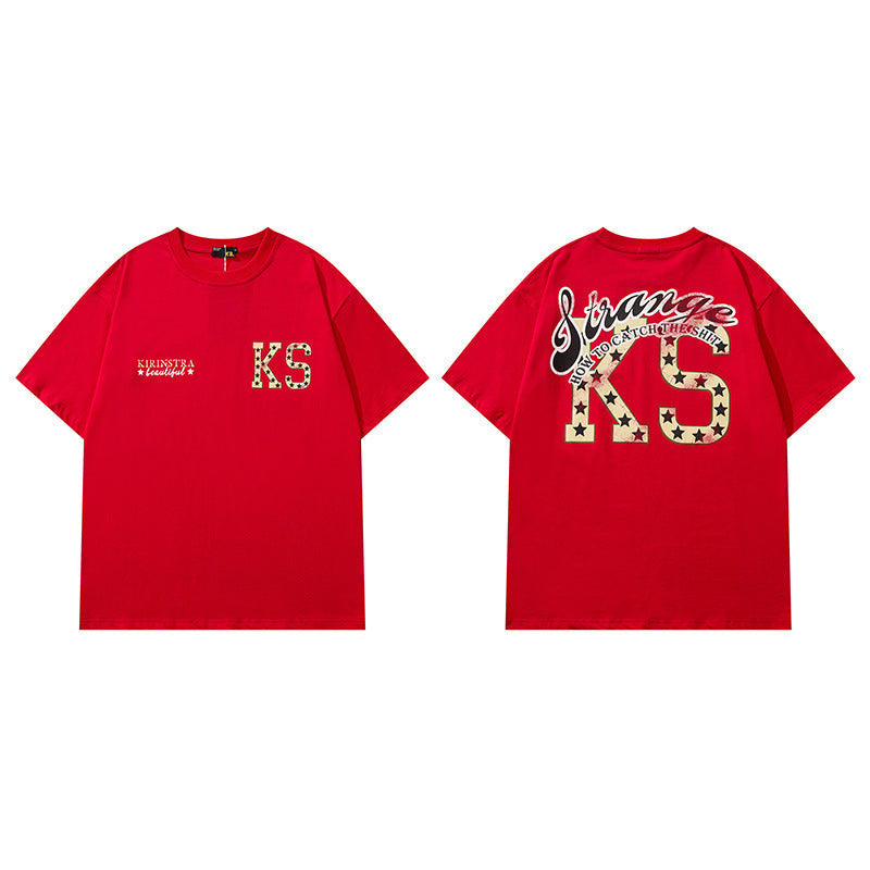 Men T Shirt Vintage Fashion Brand Hip Hop Short Sleeve T-shirt