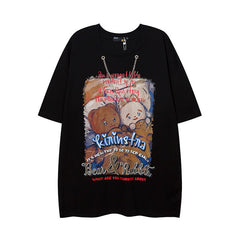 Men T Shirt Graffiti Printing Short Sleeve T-shirt Hip-Hop Street Casual Men and Women