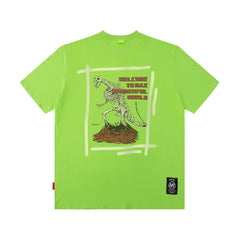 Men T Shirt Loose T-shirt Trendy Printed Short Sleeve Men's Summer