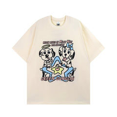Men T Shirt Funny Cartoon Printed Short-Sleeved T-shirt Men and Women Hip Hop Loose All-Matching