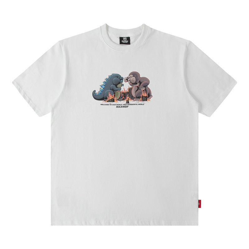 Men T Shirt Printed Couple Short Sleeve T-shirt Men and Women Hip Hop Loose Casual
