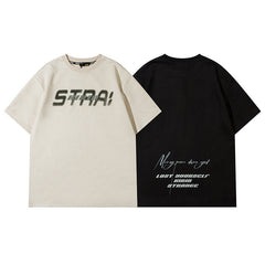 Men T Shirt Vintage Letter Print Short-Sleeve T-shirt Men and Women