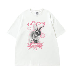 Men's T Shirt Cartoon Printed Short-Sleeved T-shirt Men's and Women's Retro Loose Couple